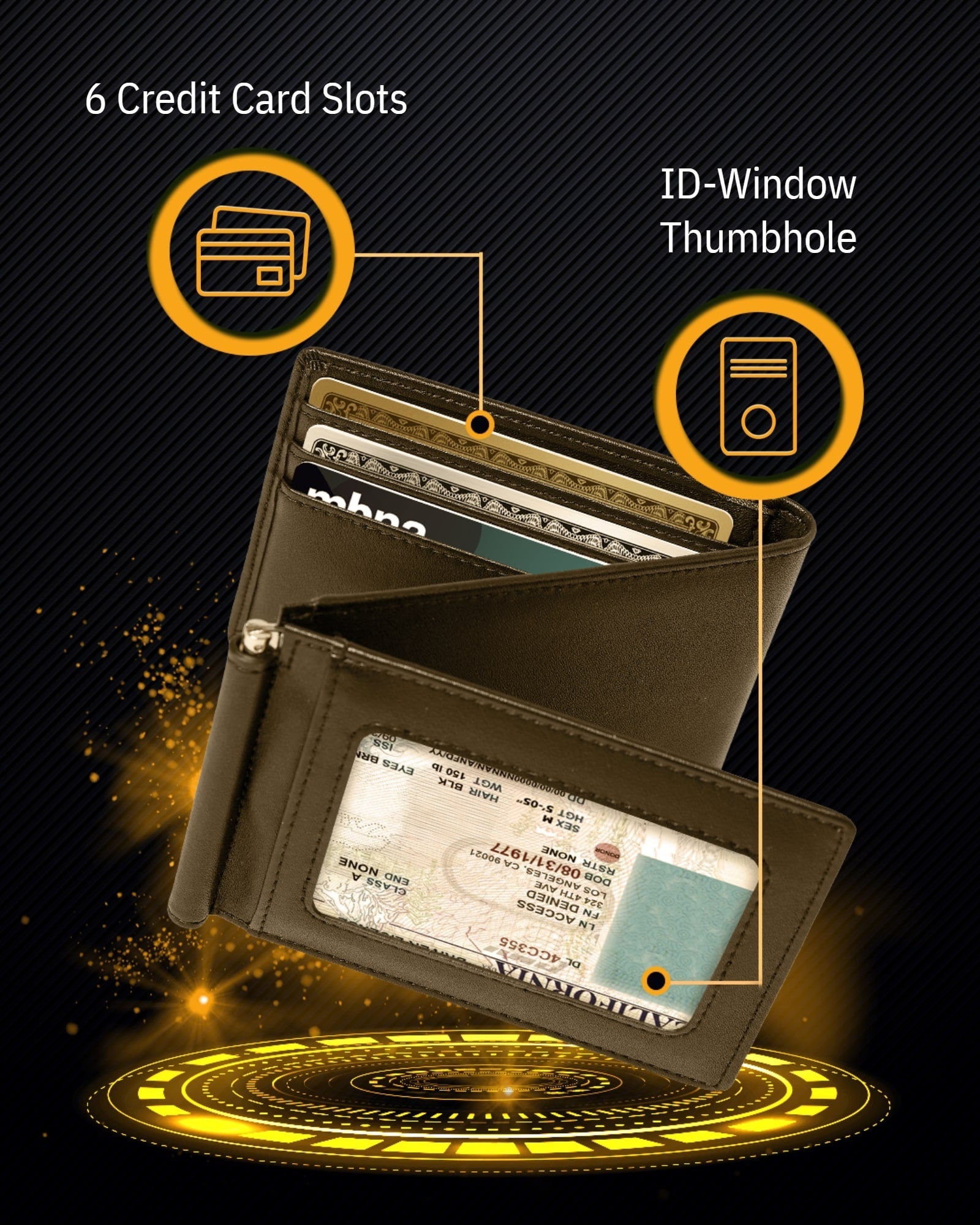 Trifold Wallet with Removable Money Clip