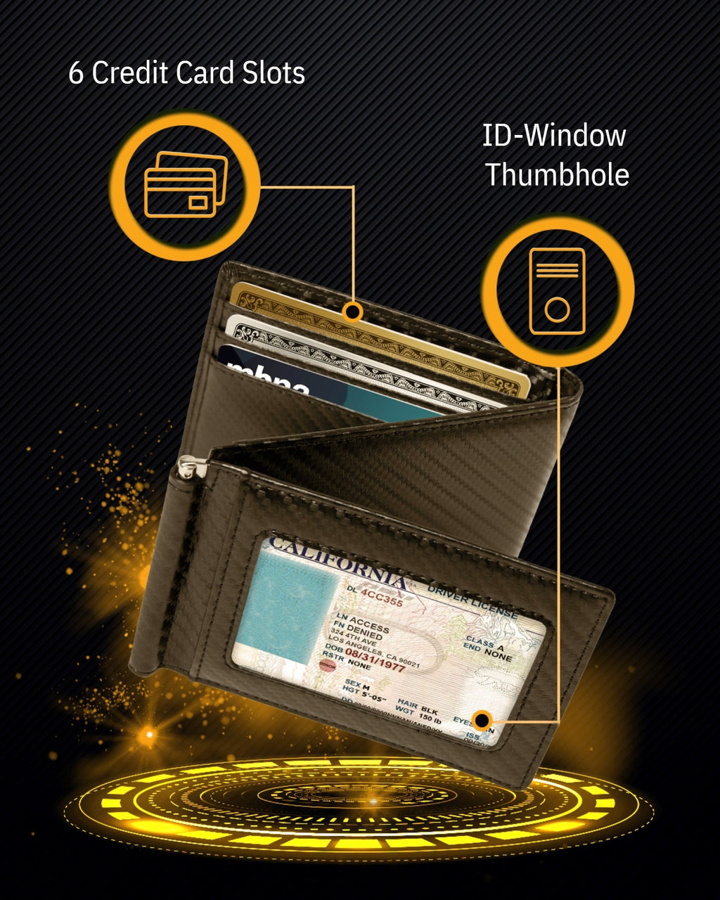 Trifold Wallet with Removable Money Clip