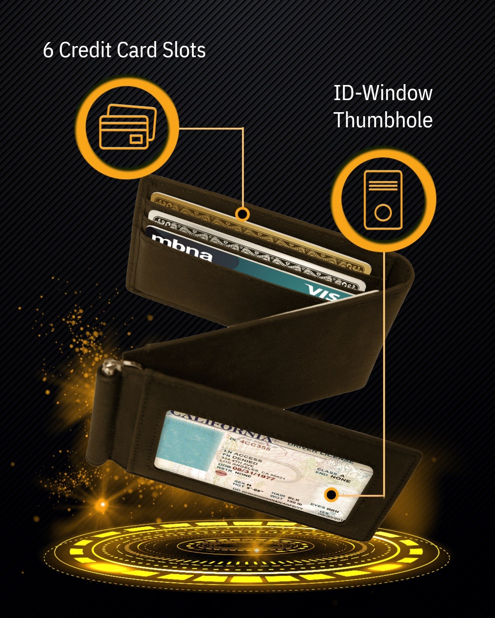 Trifold Wallet with Removable Money Clip
