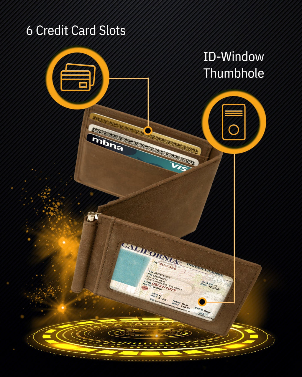 Trifold Wallet with Removable Money Clip