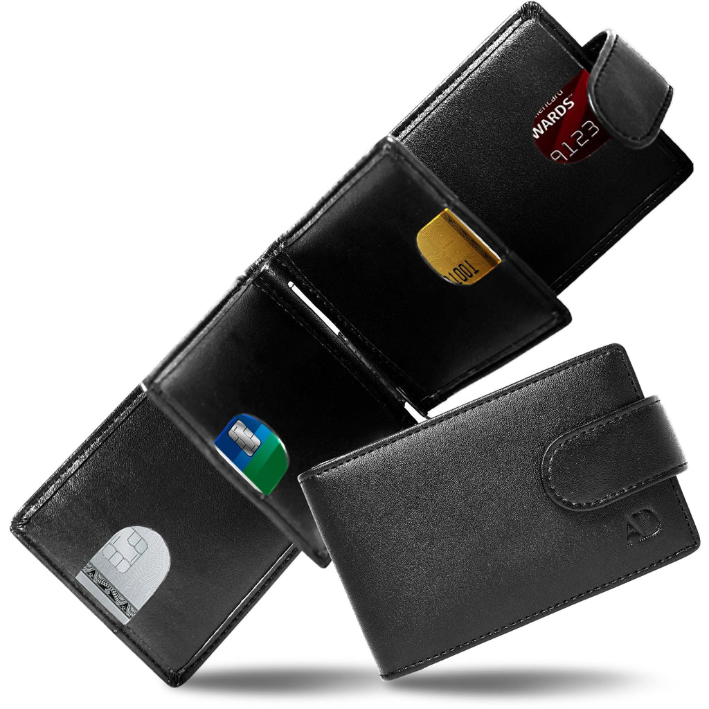 Bifold Wallet with Removable Money Clip Snap Closure