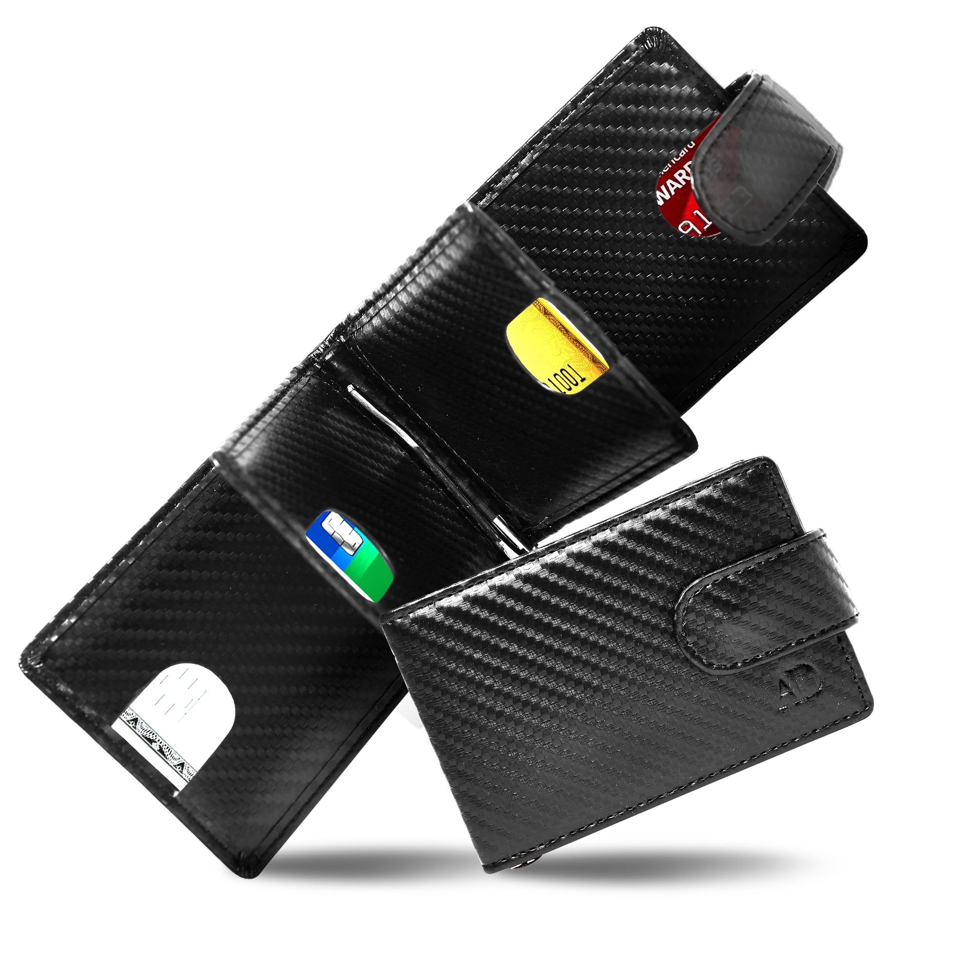 Bifold Wallet with Removable Money Clip Snap Closure