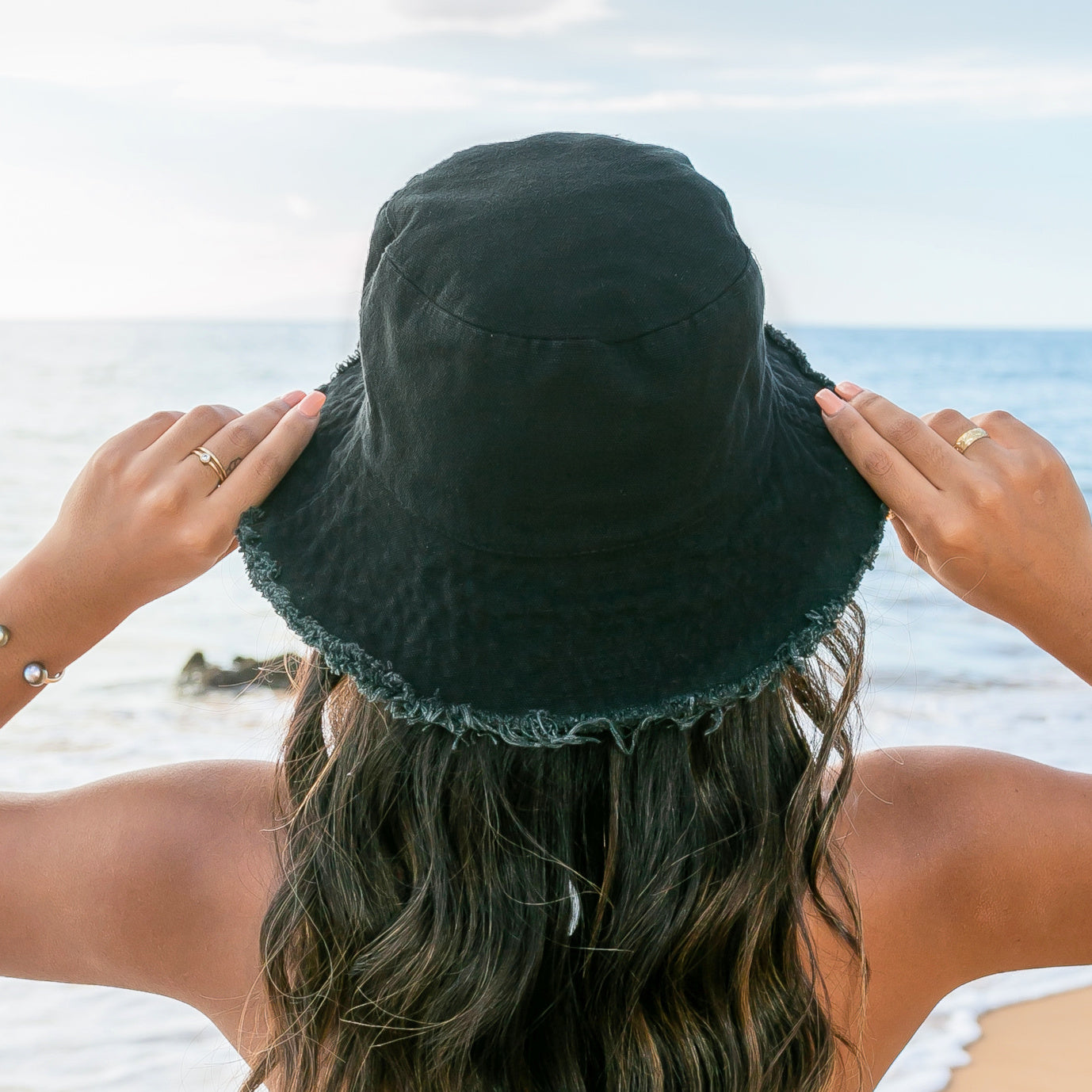 Frayed Edge Canvas Bucket Hat