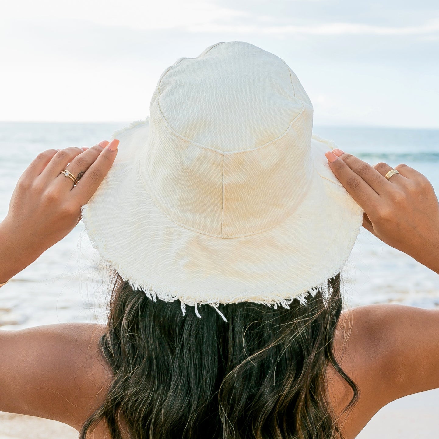 Frayed Edge Canvas Bucket Hat