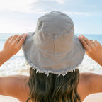 Frayed Edge Canvas Bucket Hat