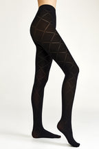 Conte History Fantasy Tights | Diamond Pattern | Nero