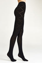 Conte History Fantasy Tights | Diamond Pattern | Nero