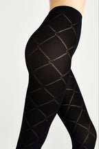 Conte History Fantasy Tights | Diamond Pattern | Nero
