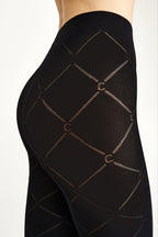 Conte History Fantasy Tights | Diamond Pattern | Nero