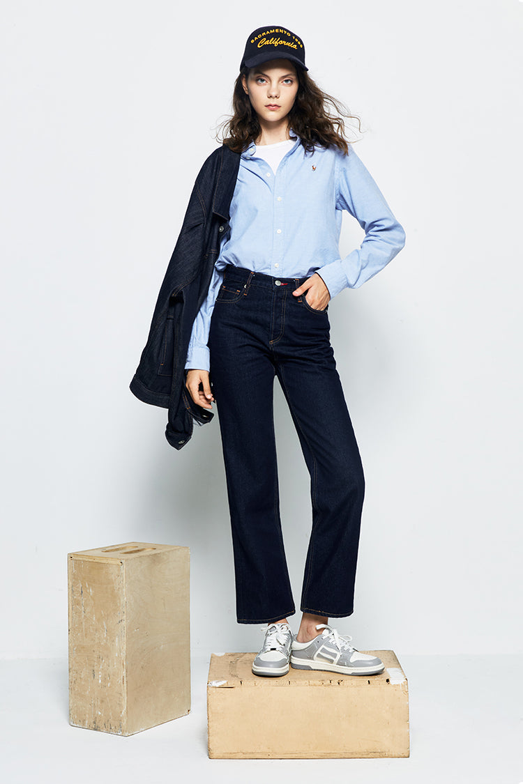 Manhattan High Rise Straight Ankle Jeans | HJ160