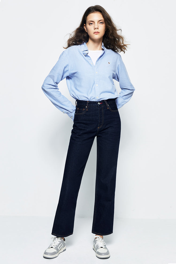 Manhattan High Rise Straight Ankle Jeans | HJ160
