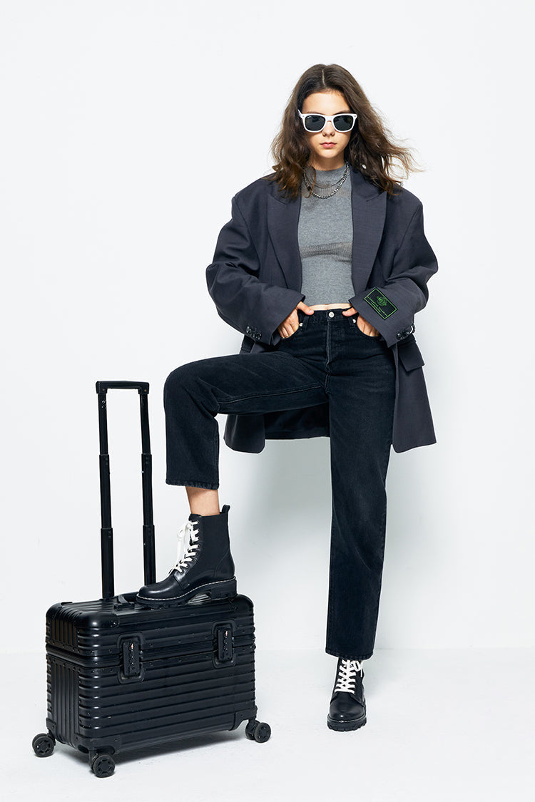 Manhattan High Rise Straight Ankle Jeans | HJ160