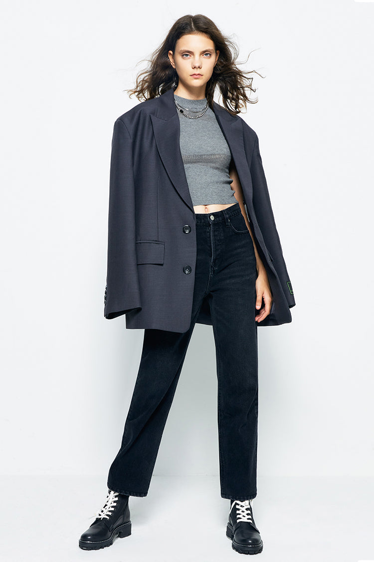 Manhattan High Rise Straight Ankle Jeans | HJ160