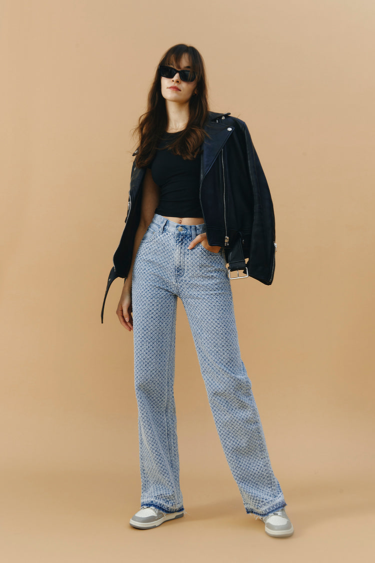 Coney Island Whitefish Tweed Wide Jeans | HJ007