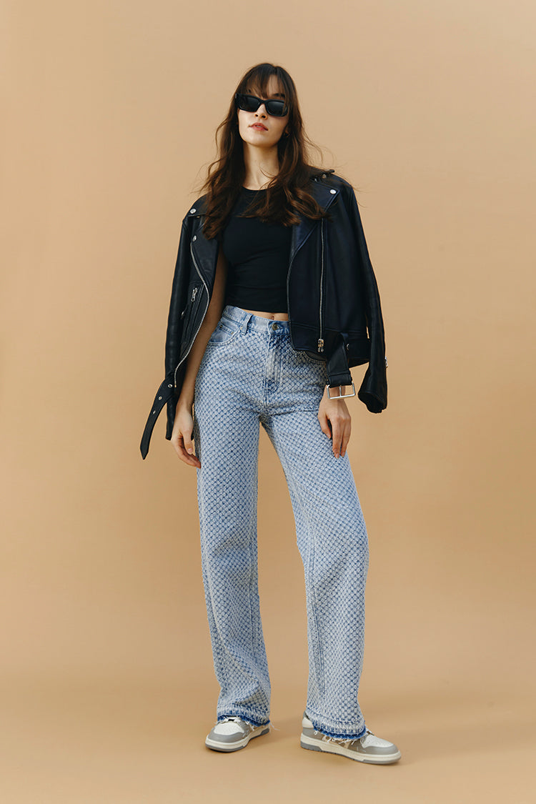 Coney Island Whitefish Tweed Wide Jeans | HJ007
