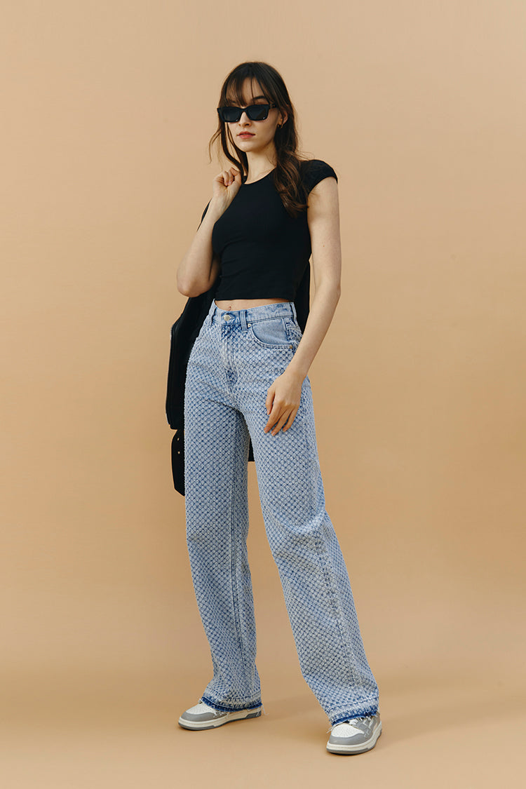 Coney Island Whitefish Tweed Wide Jeans | HJ007