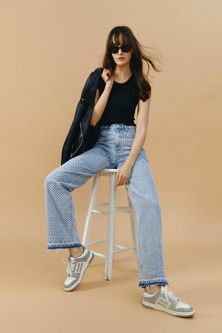 Coney Island Whitefish Tweed Wide Jeans | HJ007