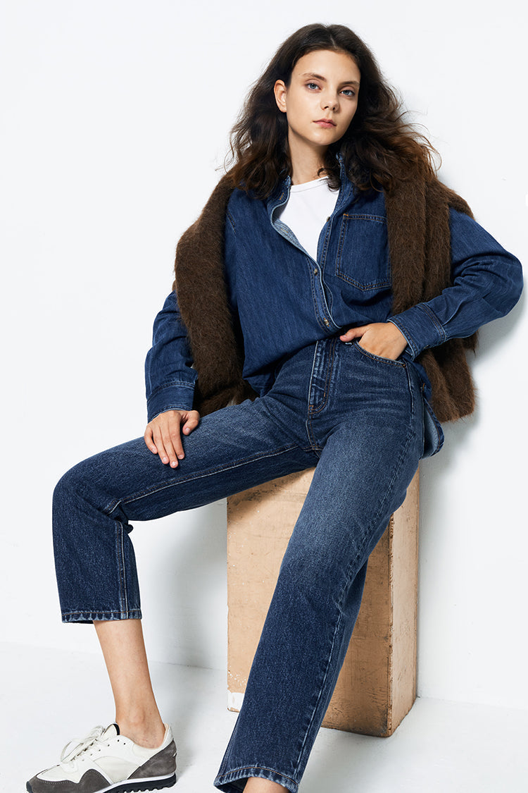 Chelsea High Rise Straight Crop Jeans | HJ005