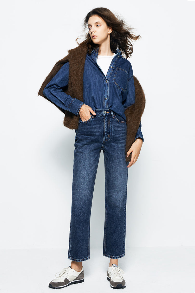 Chelsea High Rise Straight Crop Jeans | HJ005