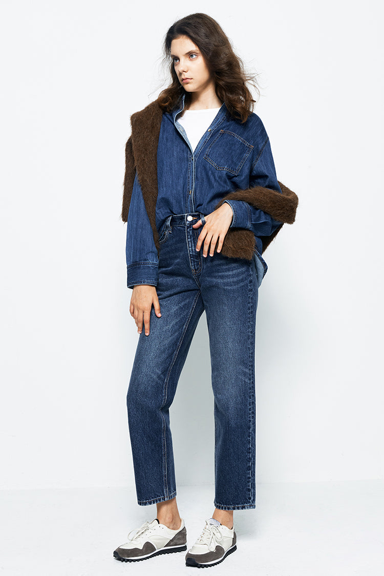 Chelsea High Rise Straight Crop Jeans | HJ005