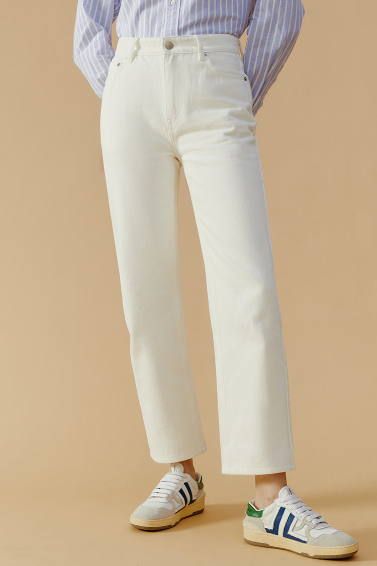 Manhattan High Rise Straight Ankle Jeans | HJ160