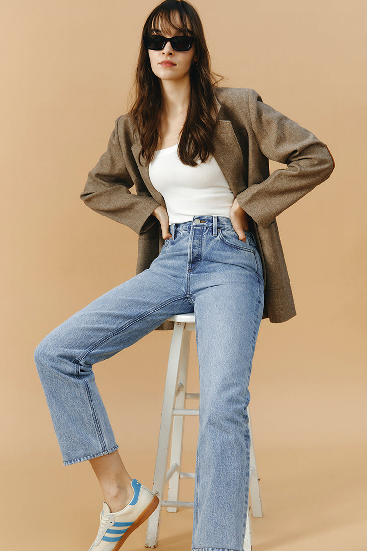 Manhattan High Rise Straight Ankle Jeans | HJ160