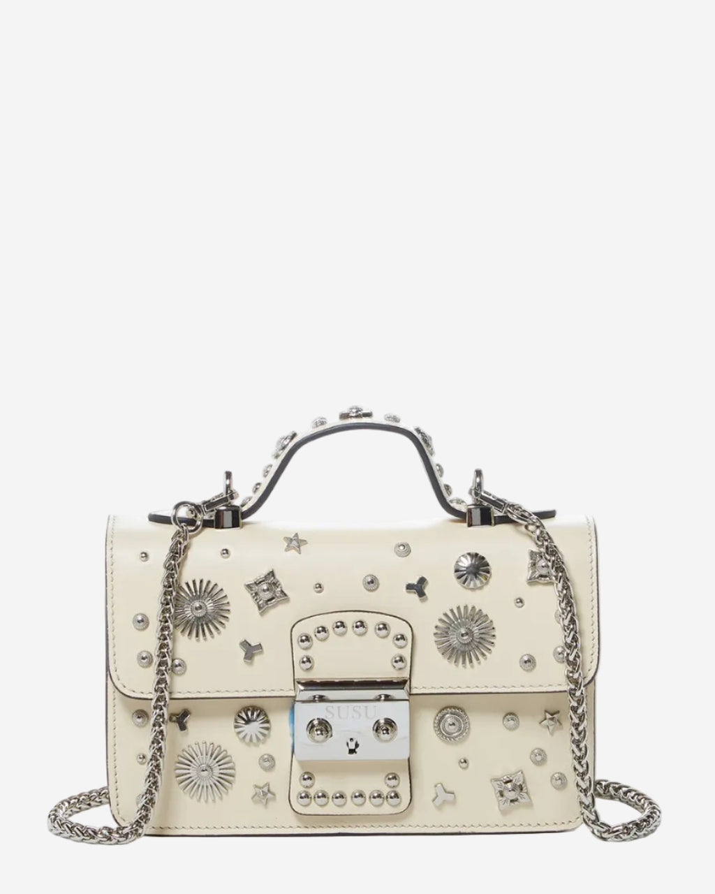The Vanilla Custard Hollywood Studded Purse | Crossbody