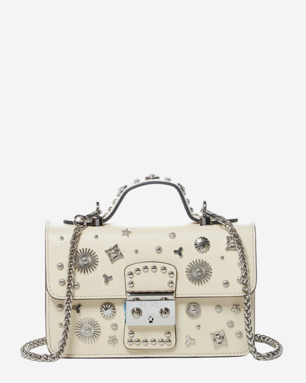 The Vanilla Custard Hollywood Studded Purse | Crossbody