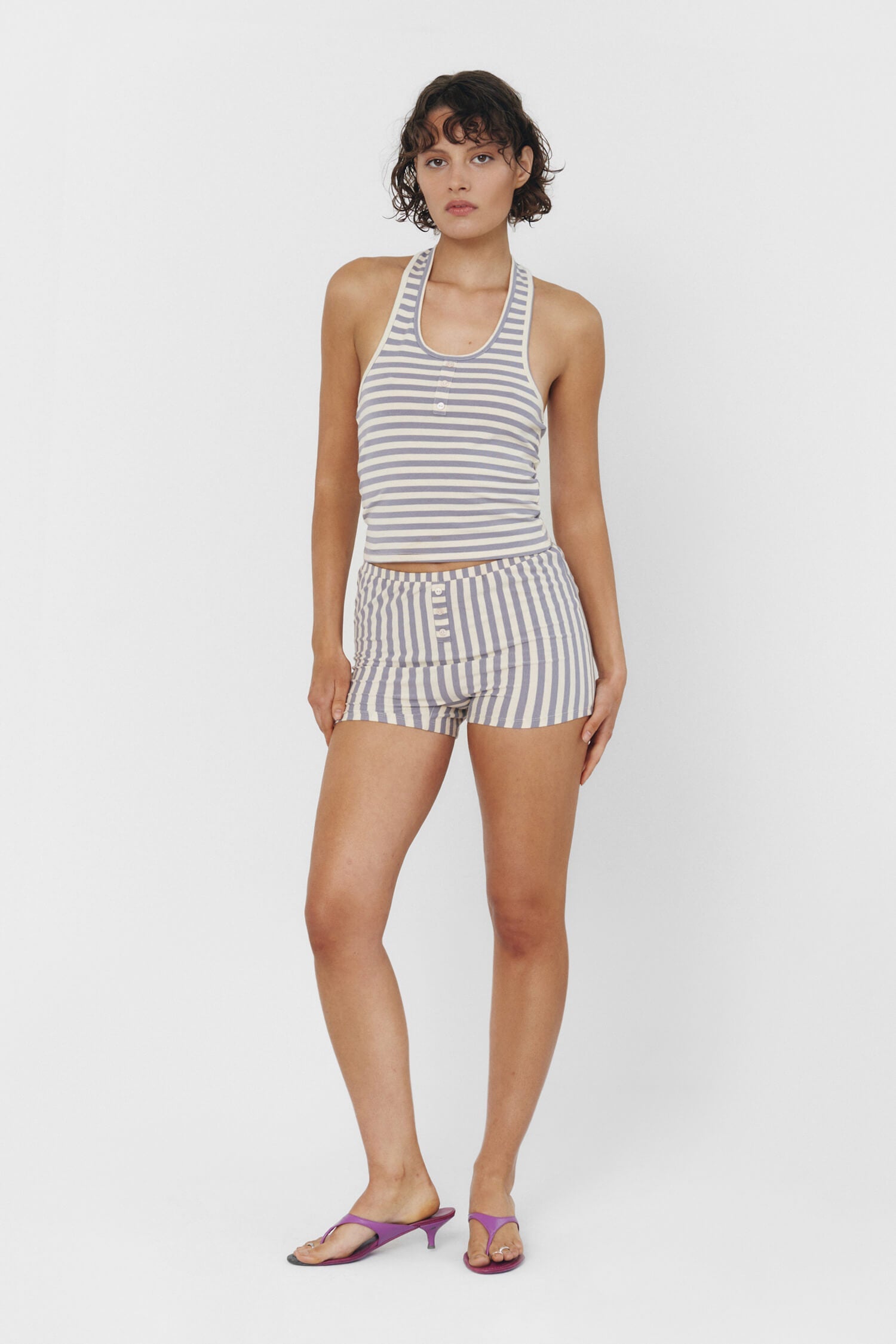 Bruna Halter Top In Season Stripe
