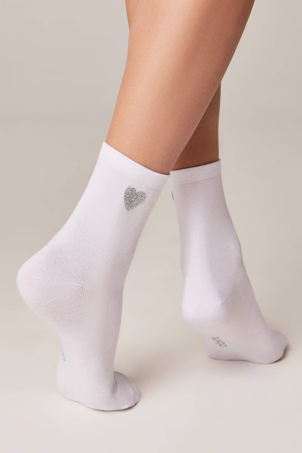 Cotton Socks Conte Classic 427 Shimmering Heart Pattern
