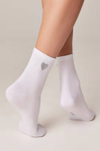 Cotton Socks Conte Classic 427 Shimmering Heart Pattern