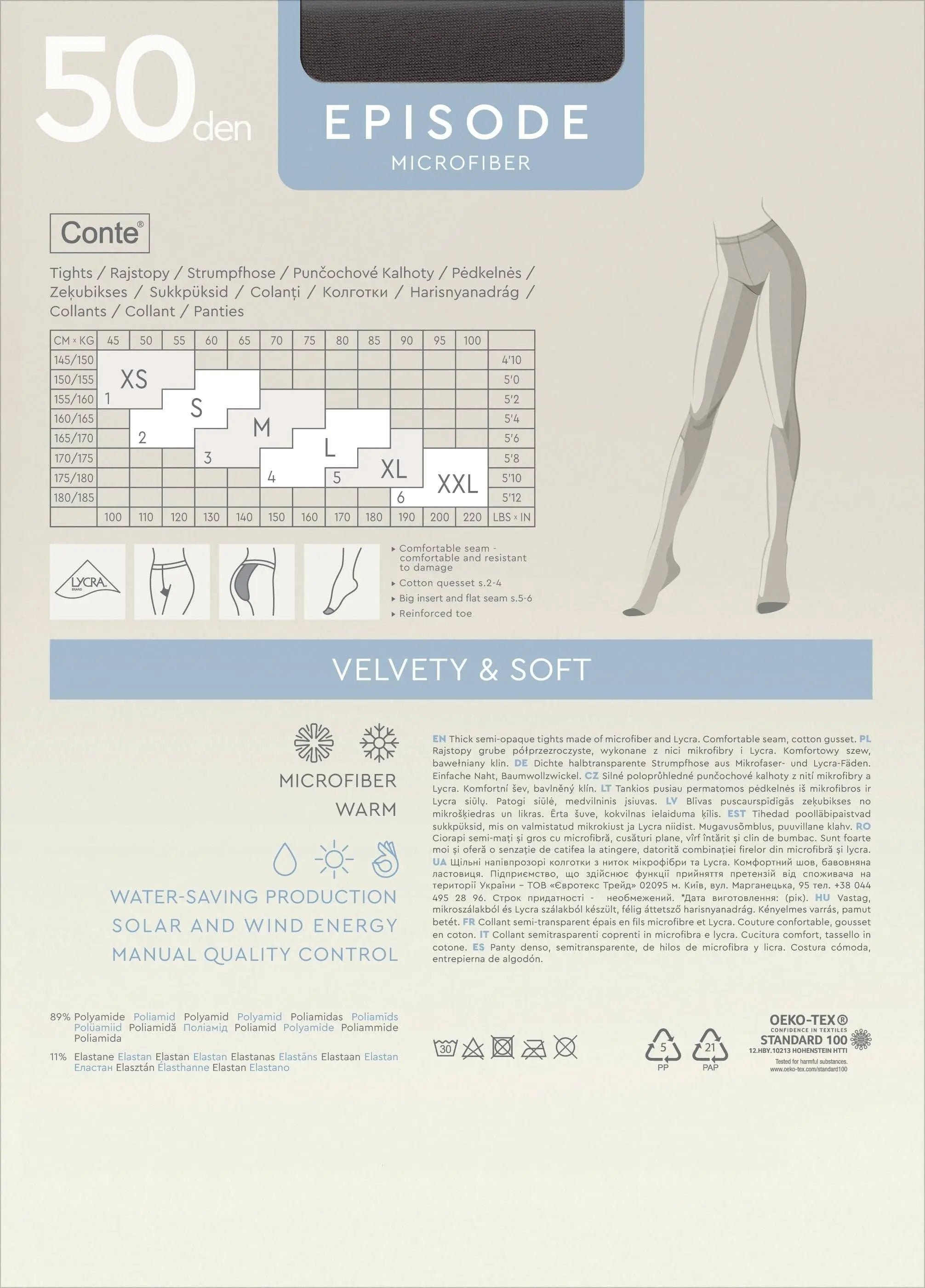 Conte Episode Tights 50 Den | Microfibra Matte Opaque