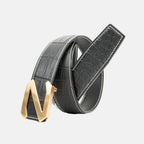 Handcrafted Alligator Leather Belt | Black DVG181