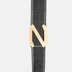 Handcrafted Alligator Leather Belt | Black DVG181