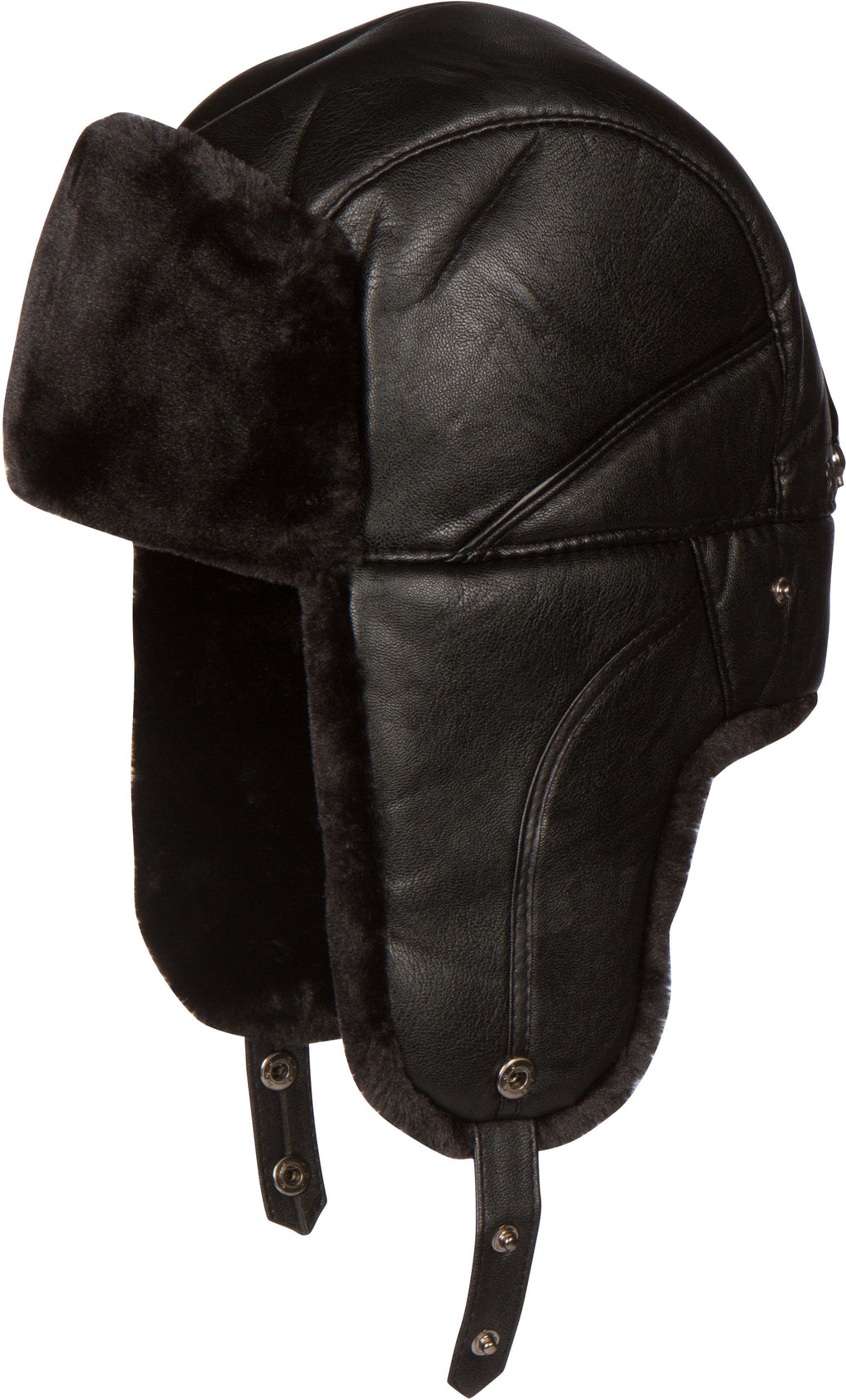 Sakkas Samy Adjustable Leather Shearling Unisex Aviator Russian Ushanka Trapper Winter Hat Faux Fur
