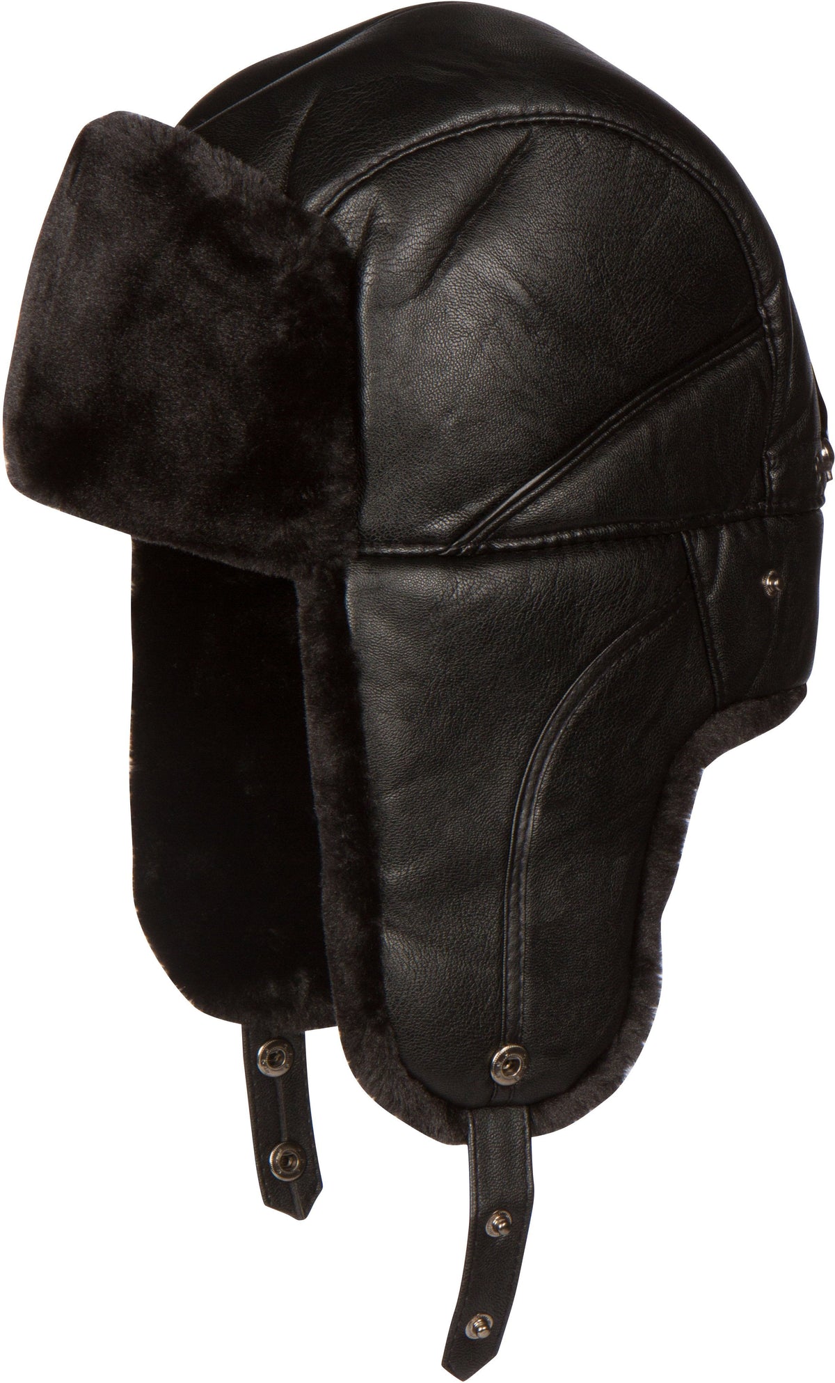 Sakkas Samy Adjustable Leather Shearling Unisex Aviator Russian Ushanka Trapper Winter Hat Faux Fur