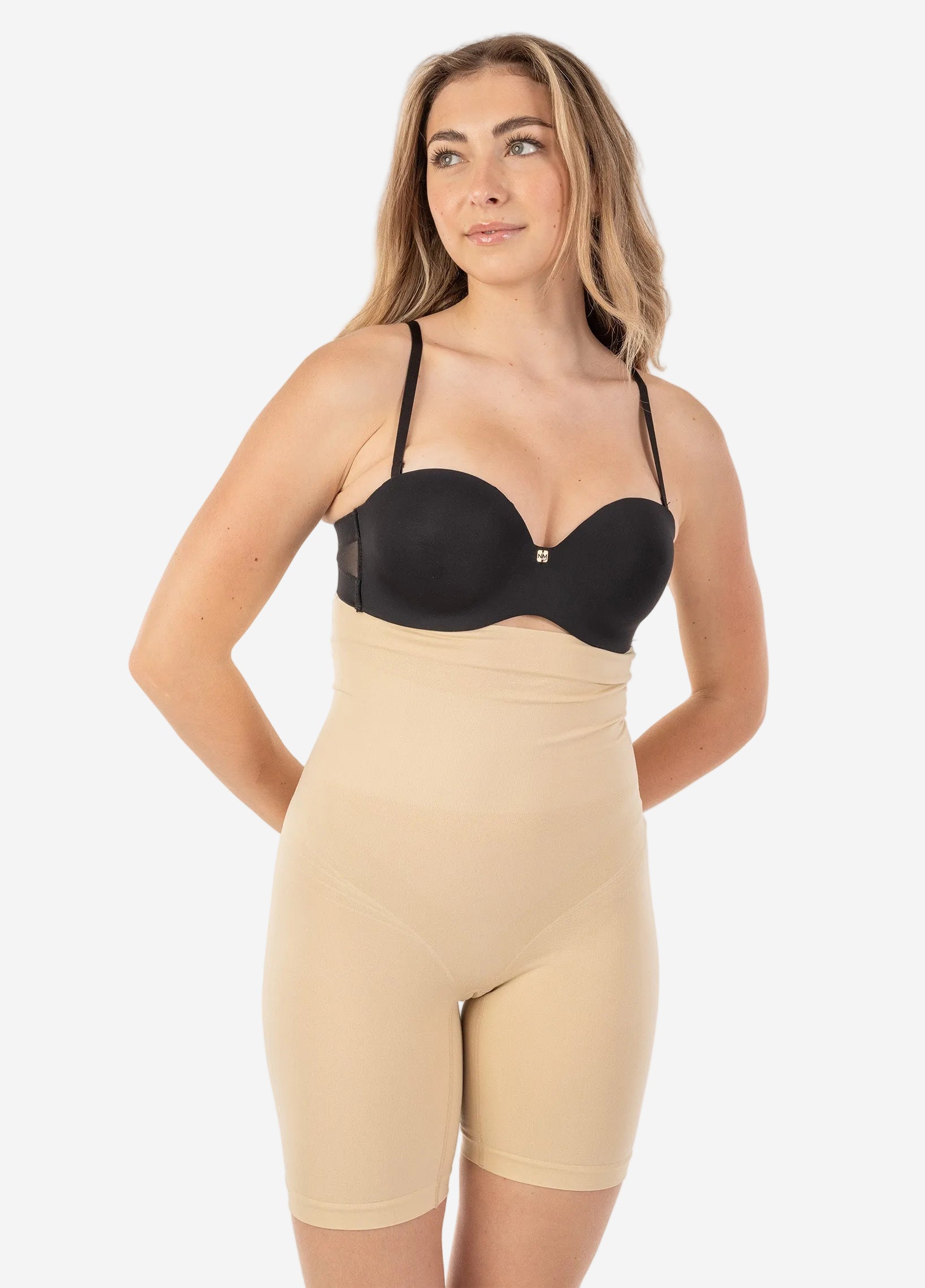 High Waist Shaper with Extra Long Boy Leg Nude