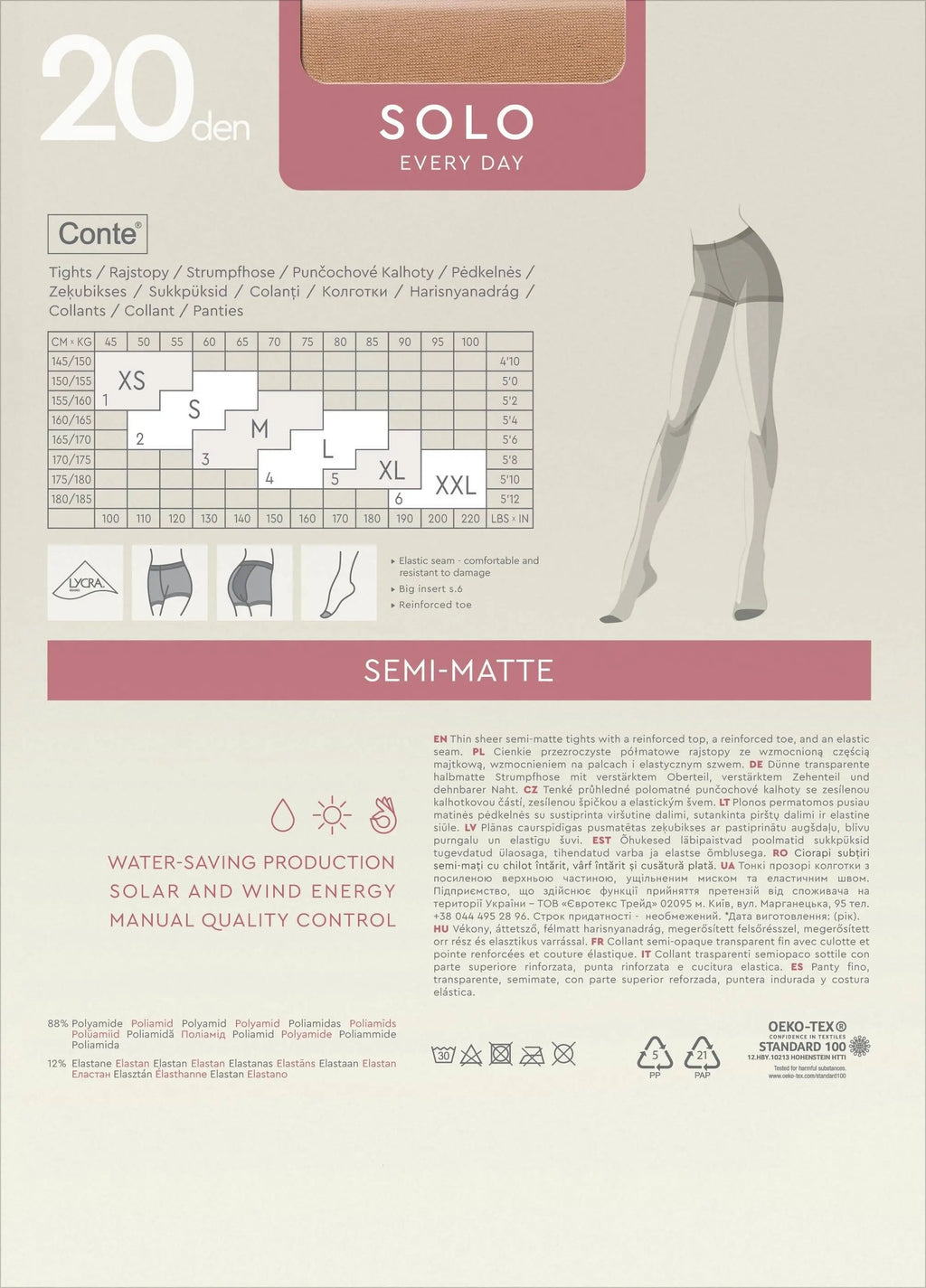 Conte Solo Tights 20 Den Classic Pantyhose