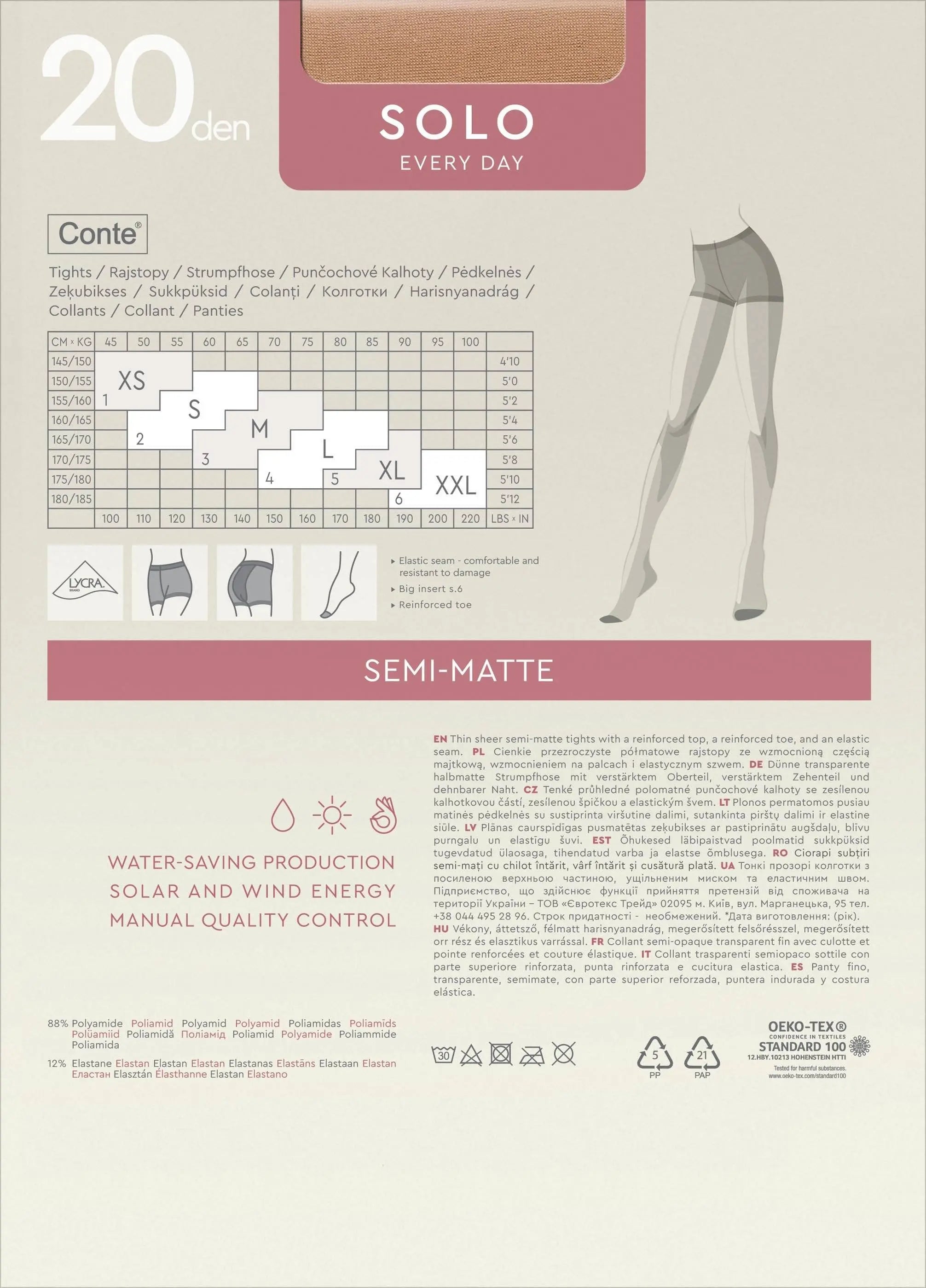 Conte Solo Tights 20 Den Classic Pantyhose