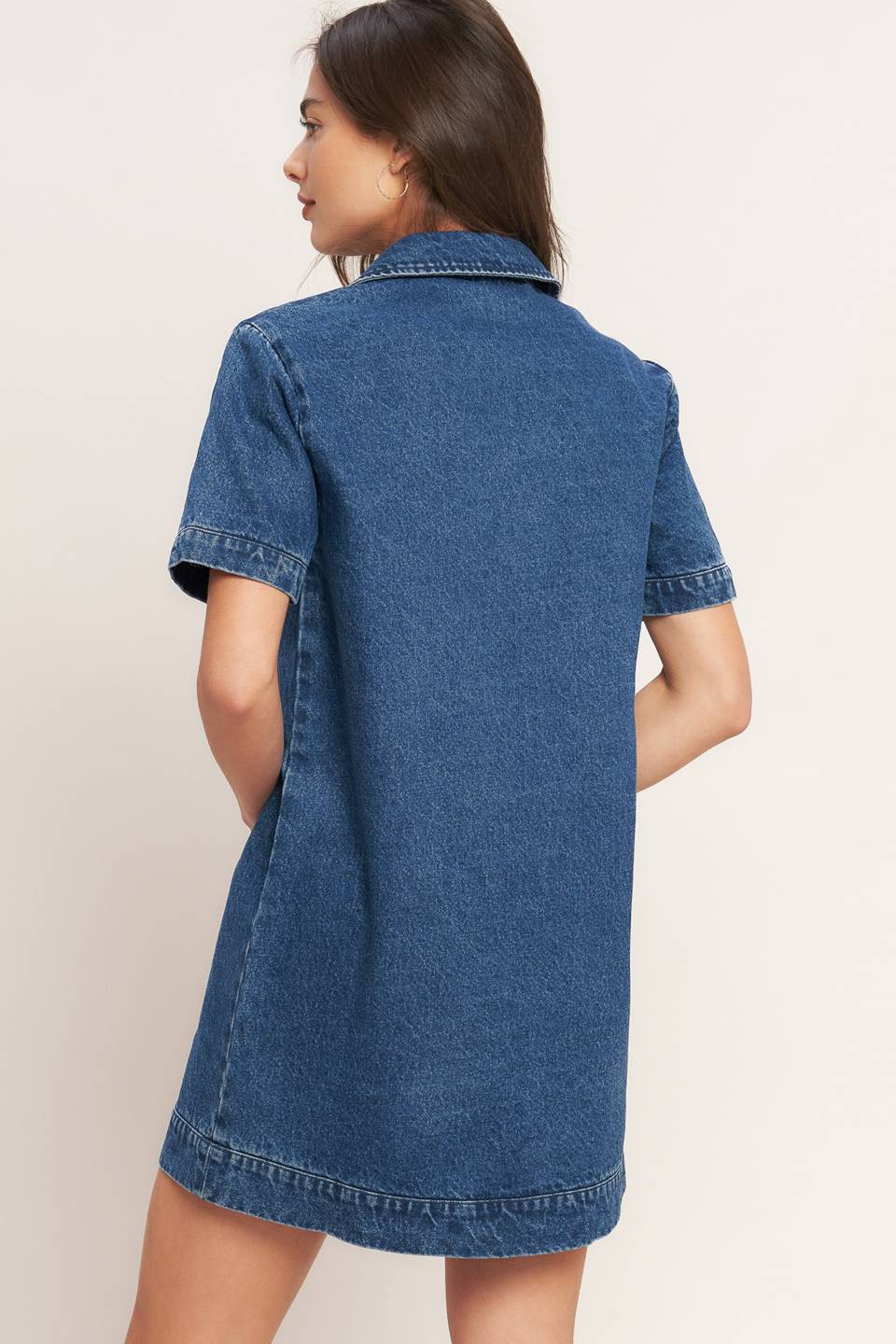 Blue Canvas Denim Midi Dress