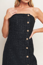Citylight Spark Tweed Mini Dress | Black