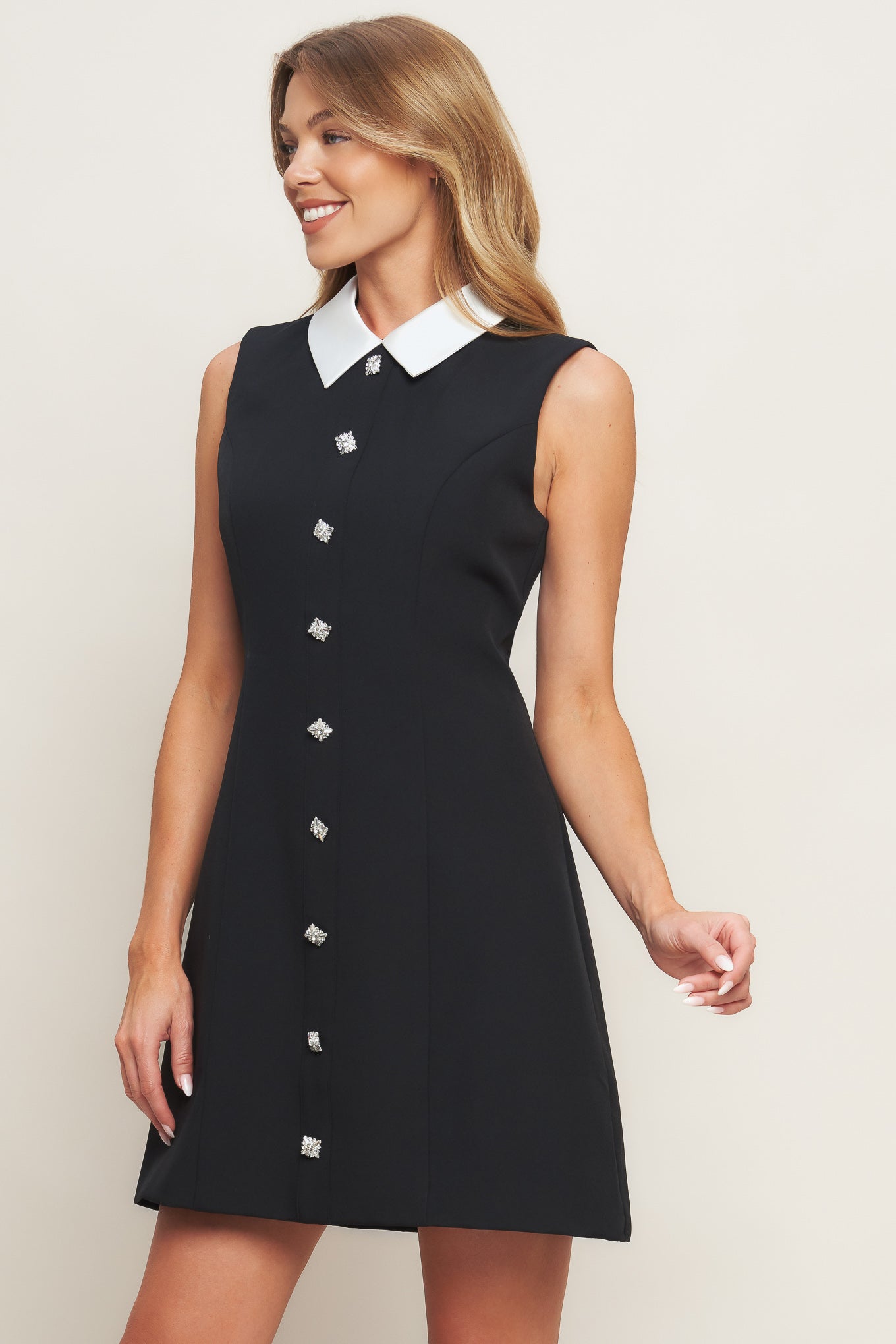 Lovely Moment Black Woven Mini Dress
