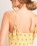 Golden Summer Polka Woven Midi Dress