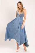 Sweet Embrace Denim Midi Dress