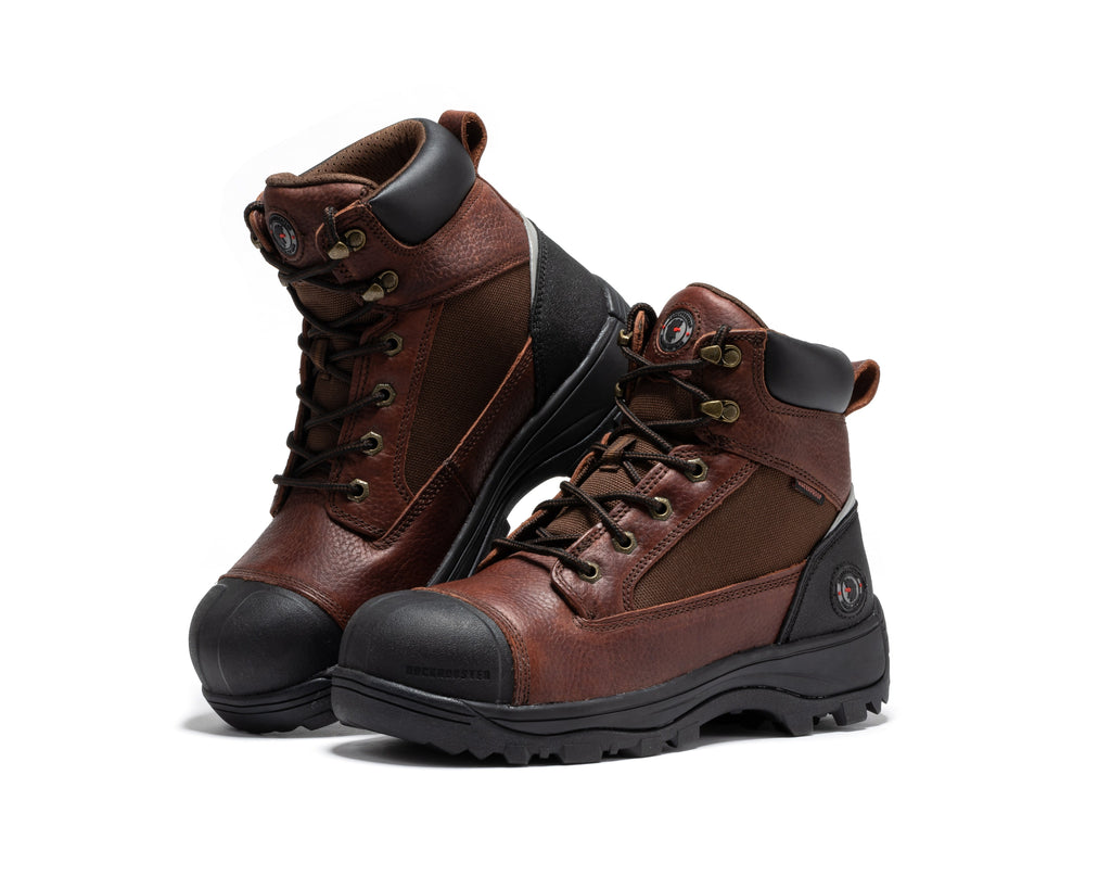 ROCKROOSTER Daviston 6" Brown Composite Toe Waterproof Work Boots | AT872