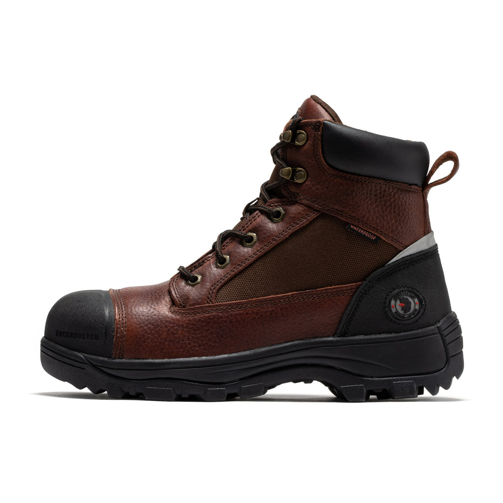 ROCKROOSTER Daviston 6" Brown Composite Toe Waterproof Work Boots | AT872