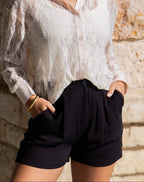 Kathryn Classic Button-Up | Ivory Lace