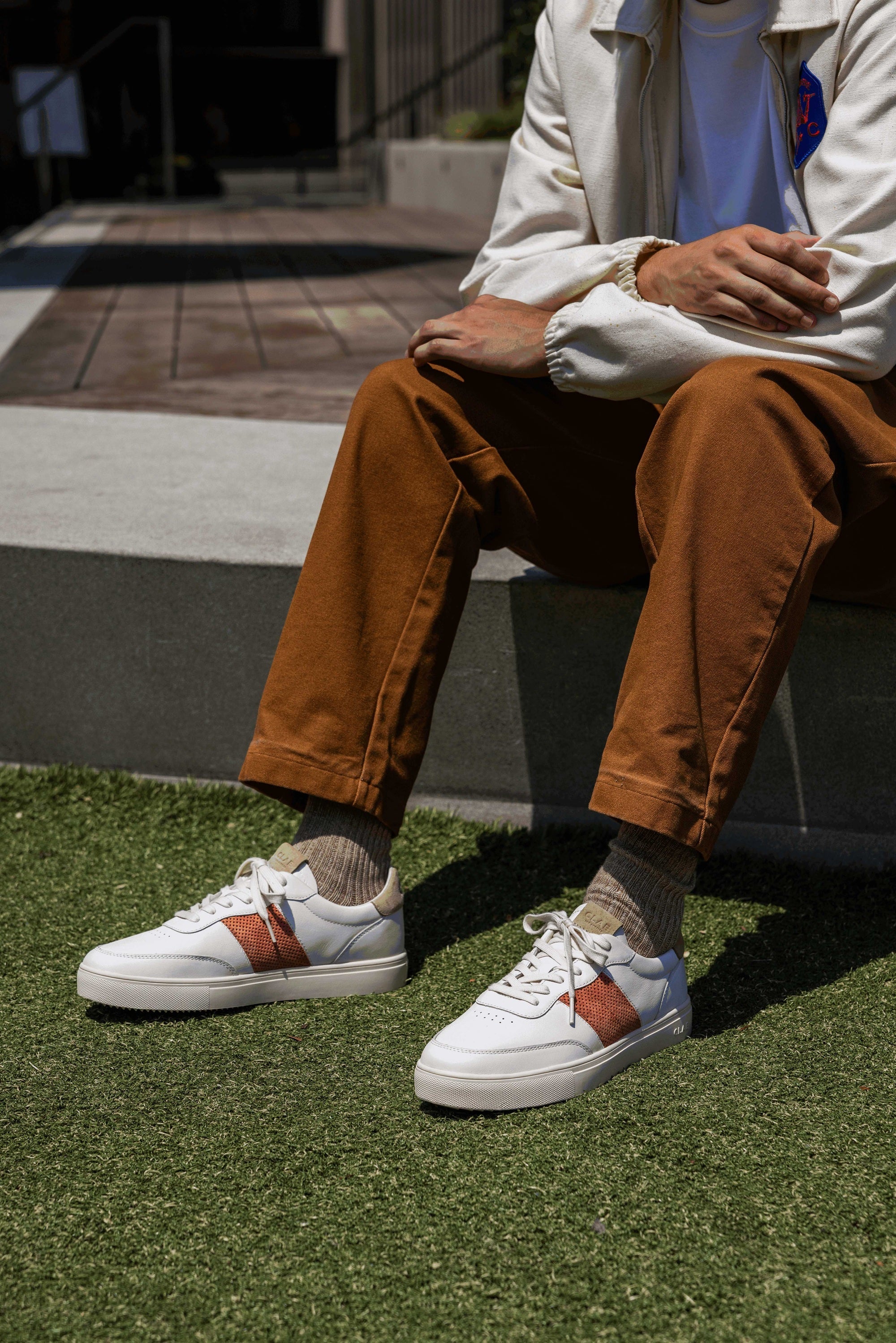 DAVIS Casual Sneaker White/Orange by CLAE