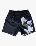Black Floral Swim Trunk