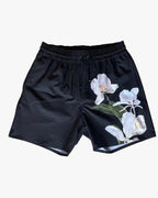 Black Floral Swim Trunk